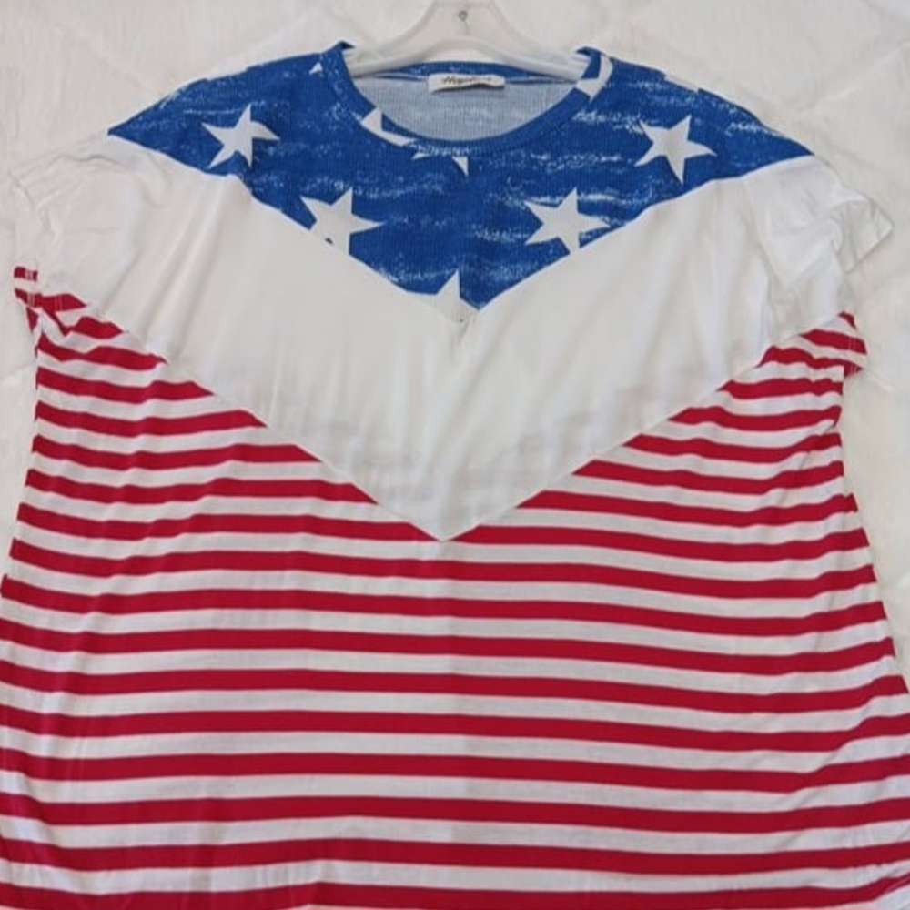 Patriotic Red, White, and Blue Women's Top